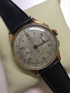 18K Yellow Gold Vintage Britix Chronographe Suisse mens' watch. Manual movement.