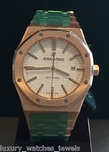 AUDEMARS PIGUET ROYAL OAK 18K ROSE GOLD WHITE DIAL REF 15400OR.OO.1220OR.02