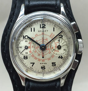 Vintage Gallet Chronograph  Special formed movement
