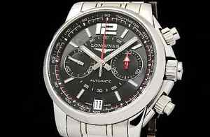 Auth LONGINE Admiral Chrono L3.666.4.56.6 SS Auto Men's Watch (S Y8443)
