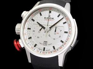 Auth EDOX Chrono Larry chronograph 10302-3-AIN SS Quarts Men's Watch(O A3367)