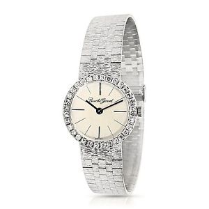 Vintage Ladies Bueche Girod 18KT White Gold Diamond Bezel Manual Watch WG6704