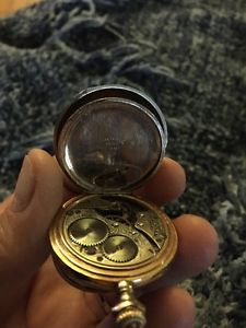 Waltham 14K Yellow Gold Pocket Watch with Diamond Accent 1900 Keystone Watch