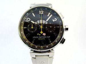 Auth LOUIS VUITTON Watch Tambour Chrono Regate AT SS Q1021 USED