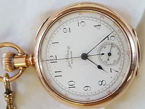 14k gold waltham open face chronometer pocket watch