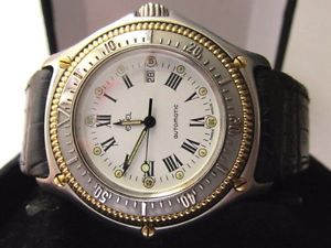 Nice Ebel Discovery Divers Solid 18k Gold & Stainless Men's Automatic Watch 38mm