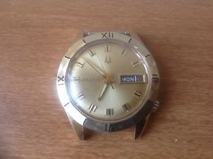 Bulova accutron 14k solid yellow gold ca 2182 day/ date watch
