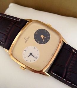 Vintage 14k Concord Dual Time GMT Watch Manual Winding ~ Great Collector Piece