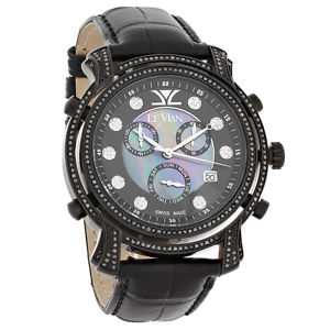 LeVian Ladies Diamond Day/Date Swiss Quartz Chronograph Watch LV509 BL-DD-3