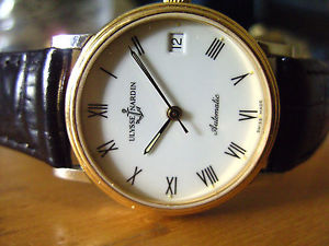 STYLISH CLASSIC ULYSSE NARDIN MEN'S WRISTWATCH WITH GOLD BEZEL