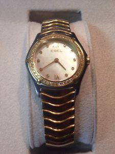 Ebel Classic Wave Mother of Pearl 18k Gold And Stainless Ladies' Watch/Diamonds