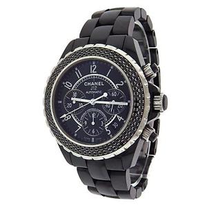Chanel J12 Chronograph H1009 Black Ceramic Automatic Black Men's Watch