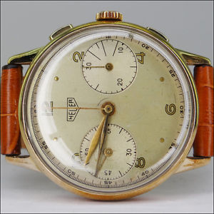 Heuer Chronograph Handaufzug Stahl/Vergoldet Cal. Valjoux 23