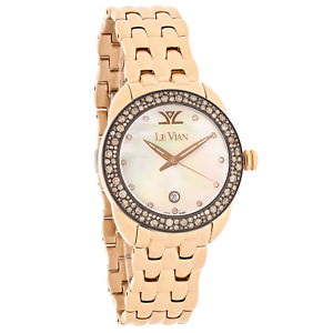 Levian Diamond Ladies MOP Rose Gold Tone Swiss Quartz Watch ZRPA 5