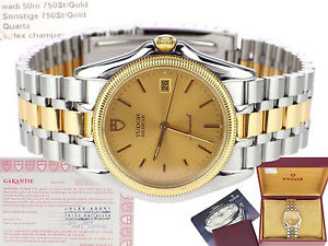 Tudor Monarch Ref 15633 750 Gelb Gold Stahl Quarz Herren Armbanduhr mit Datum