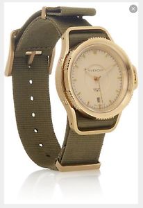 Auth Givenchy Seventeen Ivory/Khaki Goldtone Women Watch