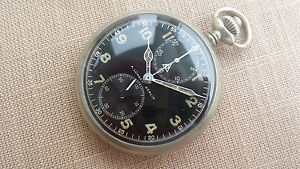 RARE WW2 ALPINA MINERVA A. LUNSER Cal. 19-9CH GERMAN MILITARY CHRONOGRAPH