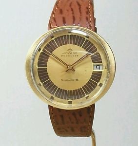 Movado Authentic Swiss Mens Watch.. Sapphire Automatic. Gold Tone. President!