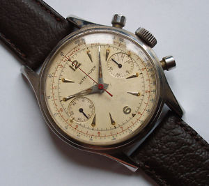 50s Wittnauer Two Registers Three Color Telemetre Chronograph w/Venus Cal.188