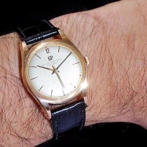 AUTHENTIC VINTAGE GIRARD PERREGAUX RARE GYROMATIC 18K SOLID GOLD GENTS WATCH
