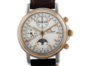 Jean Marcel Vollkalender Mondphase Chronograph Stahl Roségold Automatik