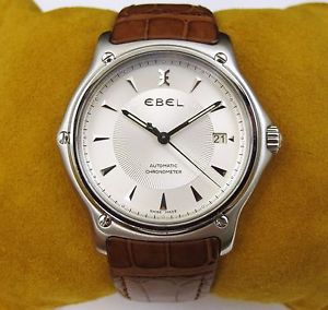 EBEL 1911 Automatic Chronometer Stainless Steel Men's Watch Leather E9120L41