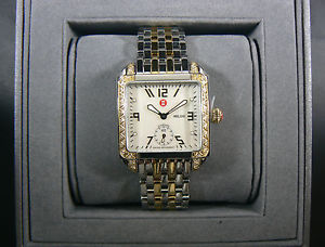 New Michele Milou MWW15A000059 Diamond Two Tone Gold Silver Watch for Women