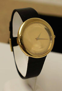 1980's 18kt Yellow Gold Movado Wrist Watch  40.45.863 - Original Strap & Running