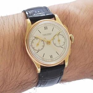 ORIGINAL ULYSSE NARDIN RARE VINTAGE CHRONOGRAPH 18K SOLID GOLD SWISS GENTS WATCH