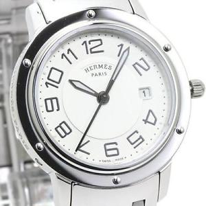 New Hermes Clipper CP1.310.220 / 4966 (035342WW00) Quartz Date Ladies Watch,AS