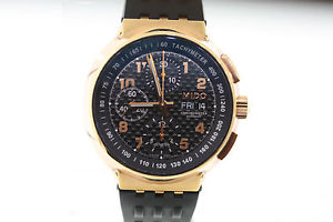 NWT Men's Mido All Dial M83603D892 Rose Gold Chronometer Day/Date Rubber Watch