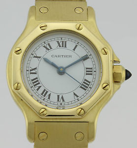 CARTIER SANTOS OCTAGON AUTOMATIC 18k GOLD