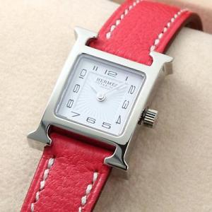 New Hermes H Ladies HH1.110 (037887WW00) Bougainvillea Leather Quartz Watch,AS