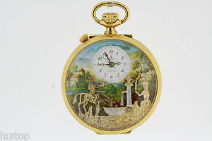 CHARLES REUGE The Fountain Scene Hunter Pocket Automaton Watch with Music (1996)