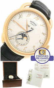 Hermes Arceau Grande Lune 18K Rose Gold AR8.870 038014WW00 Moonphase 43mm Watch