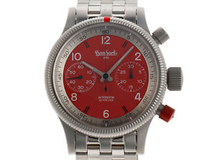 Hanhart Pioneer Red X Red Stahl Automatik Chronograph Armband Stahl Limitiert