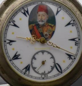 RARE antique silver Ottoman Pasha Officer's award Magnolia watch.Gold Tughra!!!