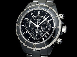 Auth CHANEL J12 Chronograph H0940 SS/Ceramic Auto Men's Watch(28.2.12)