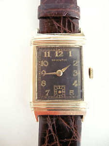 GOLD PLATED HAMILTON- REVERSO "OTIS" WATCH