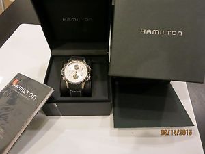 Hamilton Men's Khaki X-Wind Chronograph automatic watch with black rubber strap