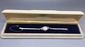 LADIES HAMILTON 757 WATCH! 14K WHITE GOLD - DIAMOND BEZEL & BAND! WITH BOX! WOW