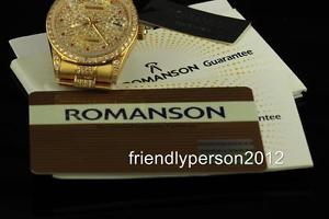 Never Used NOS Condition "Romanson" 18K Solid Yellow Gold Day-Date President Dia