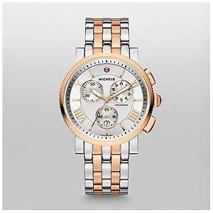 MICHELE Unisex MW01K00L4018 Analog Display Swiss Quartz Rose Gold Watch