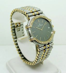 JEAN LASSALE THALASSA 50 DIAMONDS Watch with 14K GOLD SS BRACELET PERFECT COND