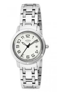 New HERMES Clipper CP1.310.220 / 4966 SS x Quartz Silver Dial Ladies Watch,AS