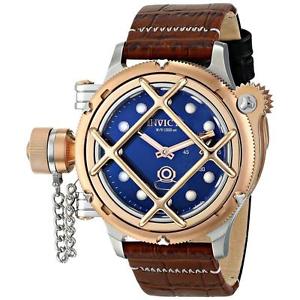 INVICTA MEN'S 52MM BROWN CALFSKIN BAND STEEL CASE MECHANICAL WATCH 16210