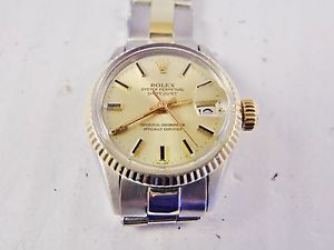 orologio rolex lady datejust acciaio e oro automatico ref. 6519 del 1969