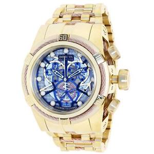 Invicta 12902 Men's Reserve Bolt Skelton Dial Gold Plated Steel Chrono Watch