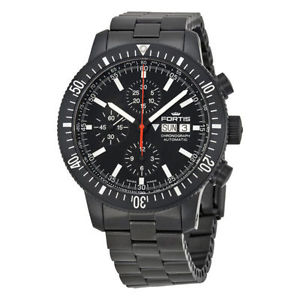 Fortis Official Cosmonauts Automatic Choronograph Black Dial Black PVD Mens