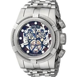 INVICTA MEN'S 51MM STEEL BRACELET & CASE SWISS QUARTZ BROWN DIAL WATCH 13748